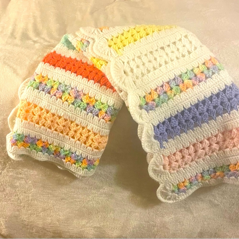 Crocheted baby blanket
